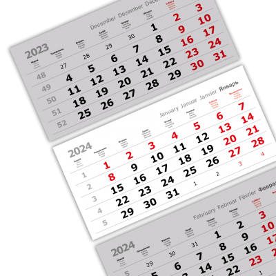 Календарные блоки 2024, Офсет Серый КС